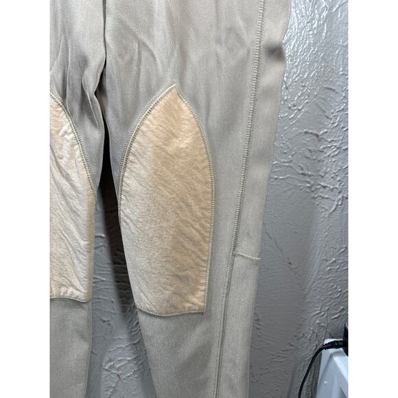 Express Tricot TAN Stretch Ponte Riding Pants Knee Patch Womens Size Medium - Picture 2 of 7